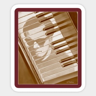 Piano Man in Sepia Sticker